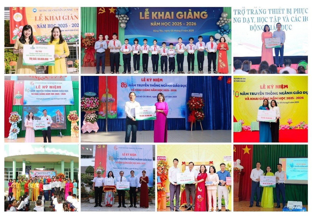 PV GAS VUNG TAU đồng hành cùng các điểm trường nhân ngày khai giảng năm học mới. Ảnh: PV GAS VUNG TAU. PV GAS VUNG TAU đồng hành cùng các điểm trường nhân ngày khai giảng năm học mới. Ảnh: PV GAS VUNG TAU.