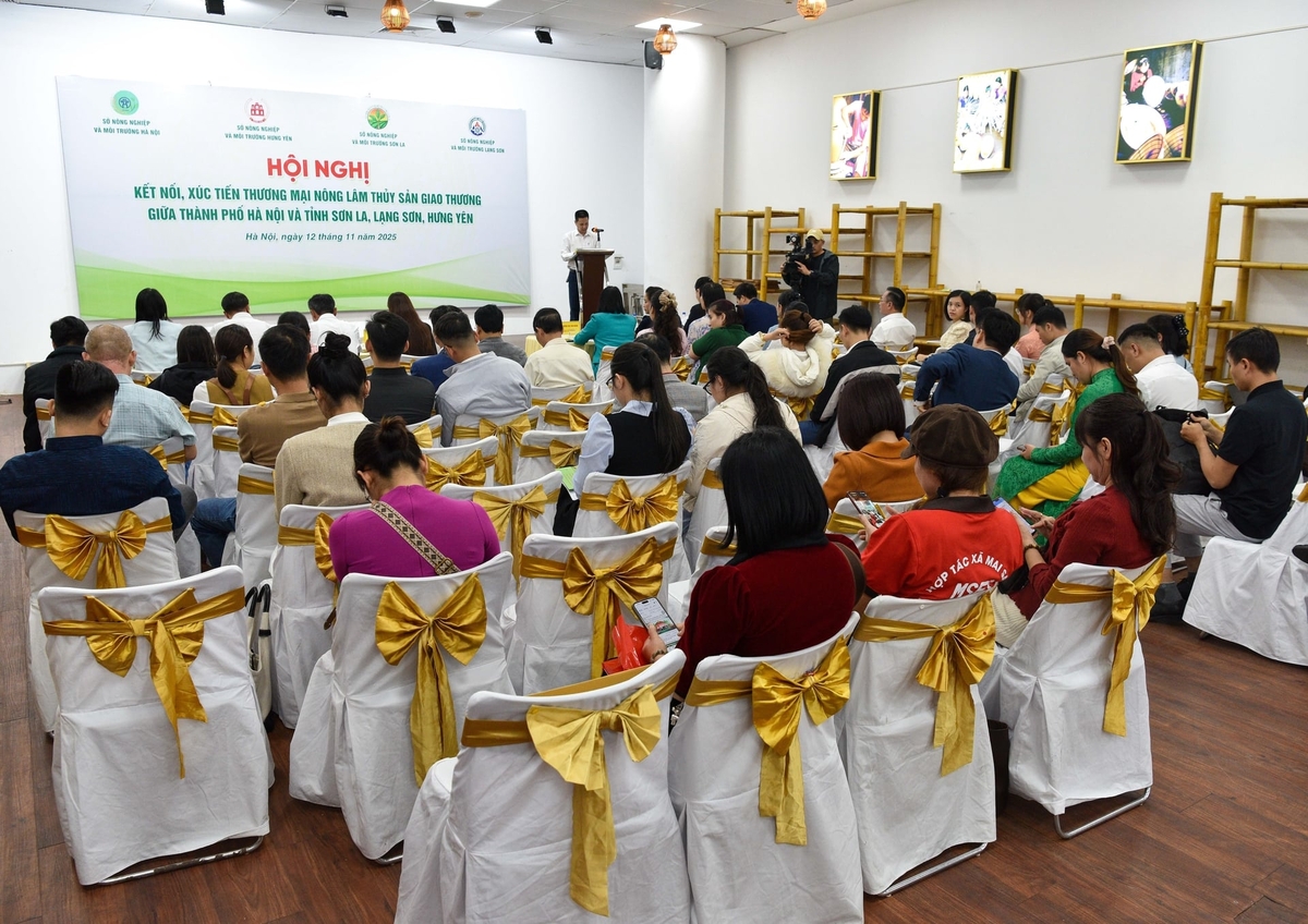 Toàn cảnh hội nghị kết nối nông sản giữa Hà Nội và các tỉnh. Ảnh: Đinh Thanh Huyền.