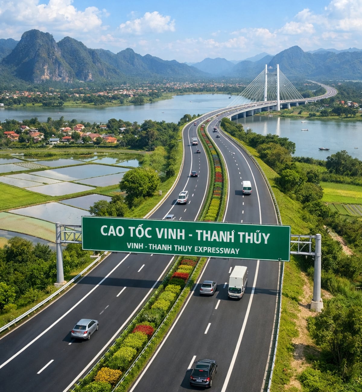 Cao tốc Vinh - Thanh Thủy đang chuẩn bị được khởi công vào cuối tháng 4/2026. Ảnh: ChatGPT.