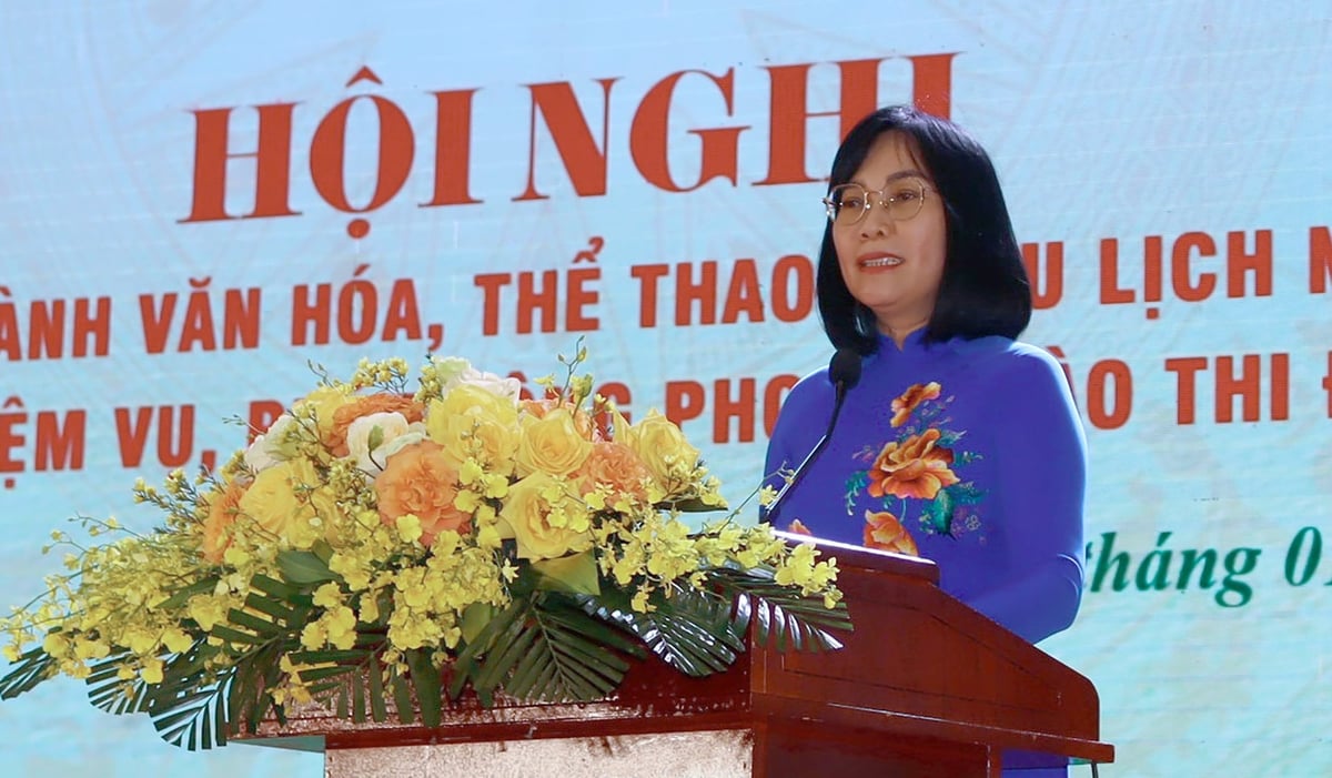 Bà Nguyễn Thị Hoàng - Phó Chủ tịch UBND tỉnh Đồng Nai phát biểu chỉ đạo tại Hội nghị. Ảnh: Tường Tú.