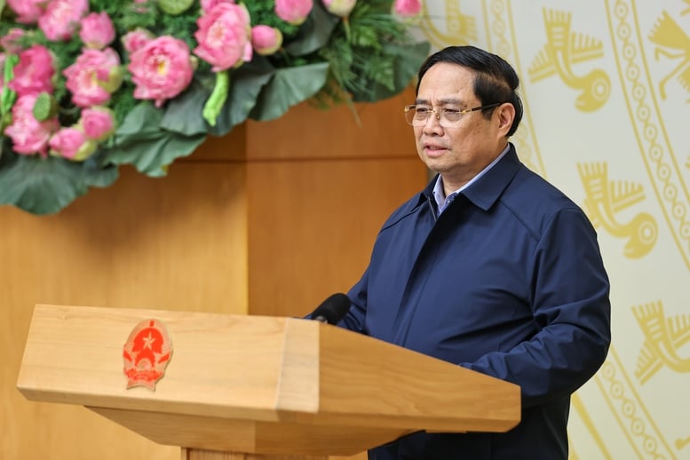 Thủ tướng Chính phủ Phạm Minh Chính nhấn mạnh mục tiêu bảo đảm tiến bộ, công bằng xã hội, quyền tiếp cận bình đẳng về nhà ở của mỗi người dân, không để ai bị bỏ lại phía sau. Ảnh: VGP/Nhật Bắc.