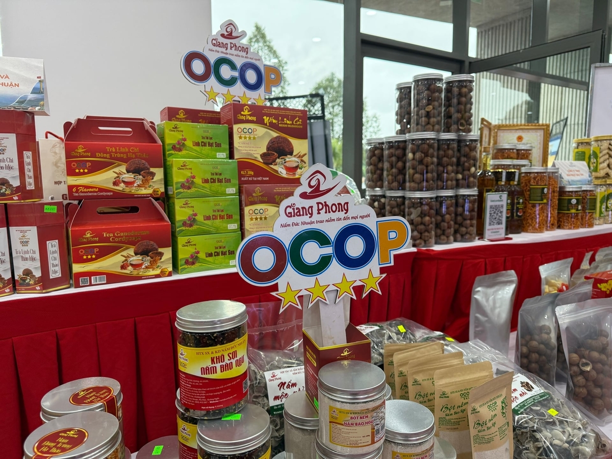 Các sản phẩm OCOP đều được gắn mã QR truy xuất nguồn gốc. Ảnh: V.H.