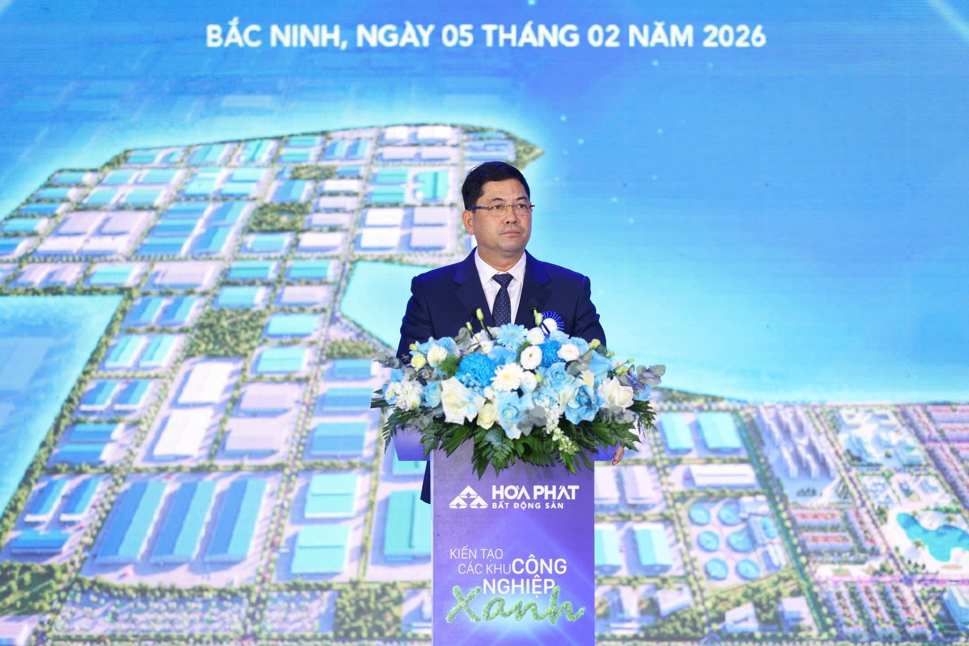Ông Nguyễn Hồng Thái, Bí thư Tỉnh ủy Bắc Ninh nhấn mạnh tầm quan trọng chiến lược của dự án Khu công nghiệp Đồng Phúc trong việc mở rộng không gian phát triển kinh tế - xã hội của tỉnh. Ảnh: PV.