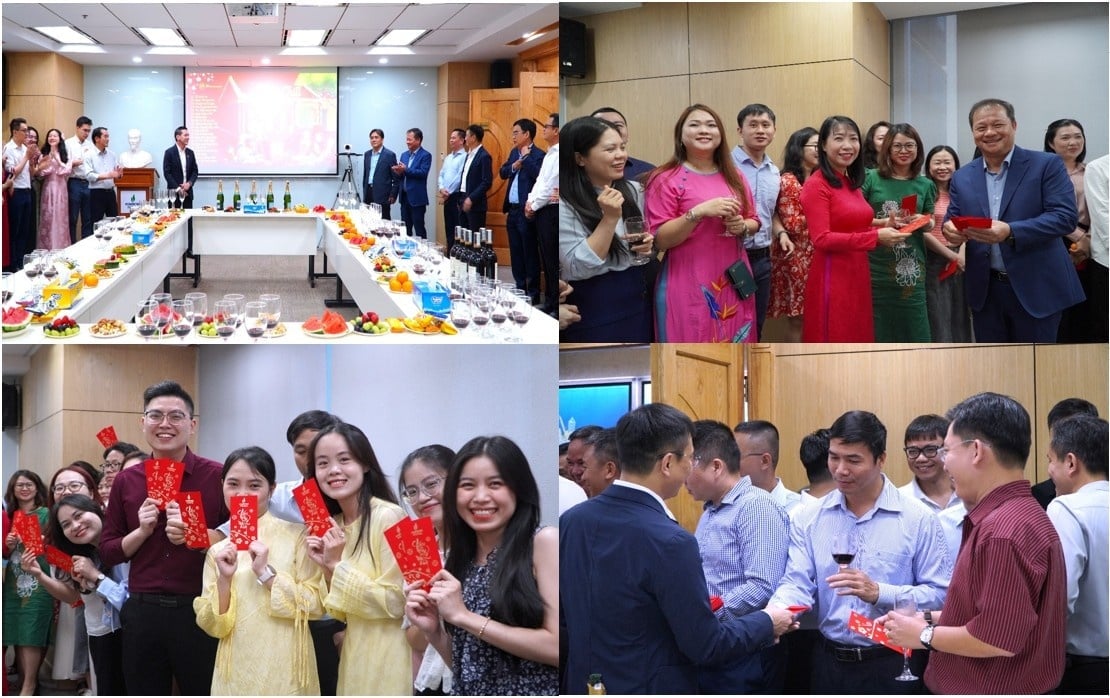 Ban lãnh đạo PV Drilling gặp mặt tân niên các đơn vị PVD DD, PVD Deepwater và PVD Overseas. Ảnh: PV Drilling.