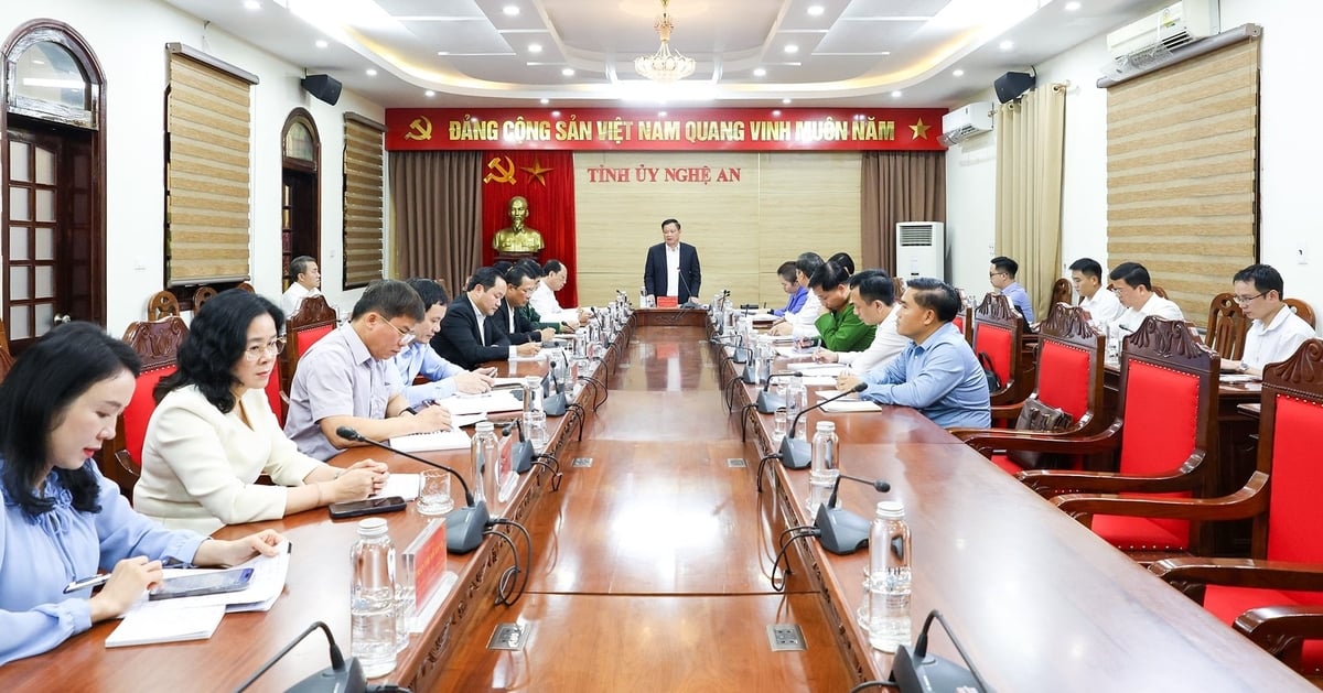 Cuộc họp đã đánh giá về tình hình kinh tế - xã hội của tỉnh Nghệ An trong 2 tháng đầu năm 2026. Ảnh: Kim Oanh.