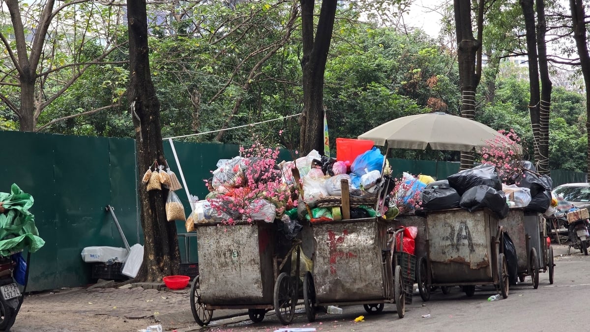 Dù Thành phố yêu cầu hộ dân phân loại rác đàu nguồn nhưng rác thải vẫn '4 trong 1' khi đến các điểm tập kết rác. Ảnh: Thái Bình.
