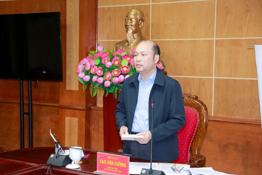 Phó Chủ tịch UBND tỉnh Thanh Hóa Cao Văn Cường kết luận hội nghị. Ảnh: Hải Đăng.
