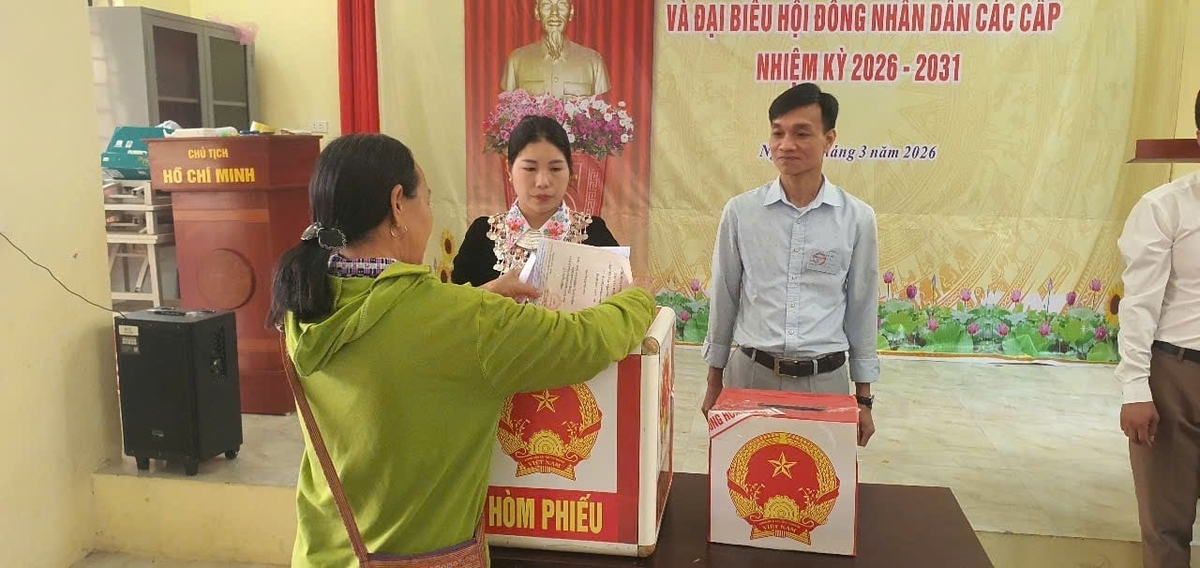 Công tác bầu cử được diễn ra trang trọng, đảm bảo an toàn. Ảnh: Quốc Toản.