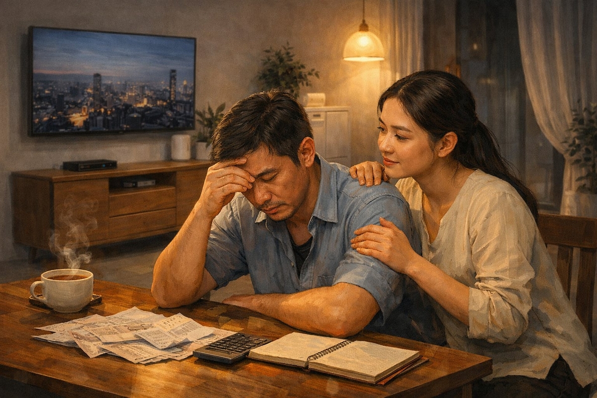 Điểm tựa người vợ rất quan trọng, khi người chồng gặp trắc trở. Ảnh: TL