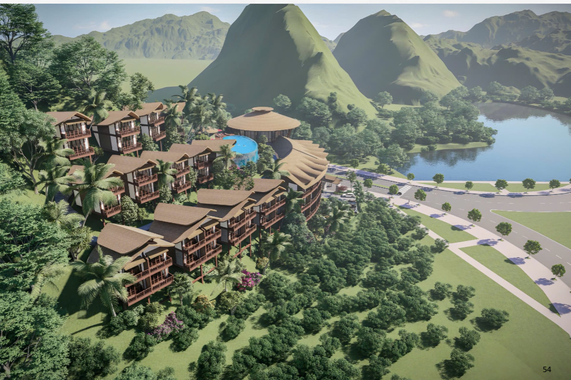 Phối cảnh dự án Khu du lịch sinh thái và nghỉ dưỡng Heritage Village tại Vân Hồ. Ảnh: Nguyễn Nga.