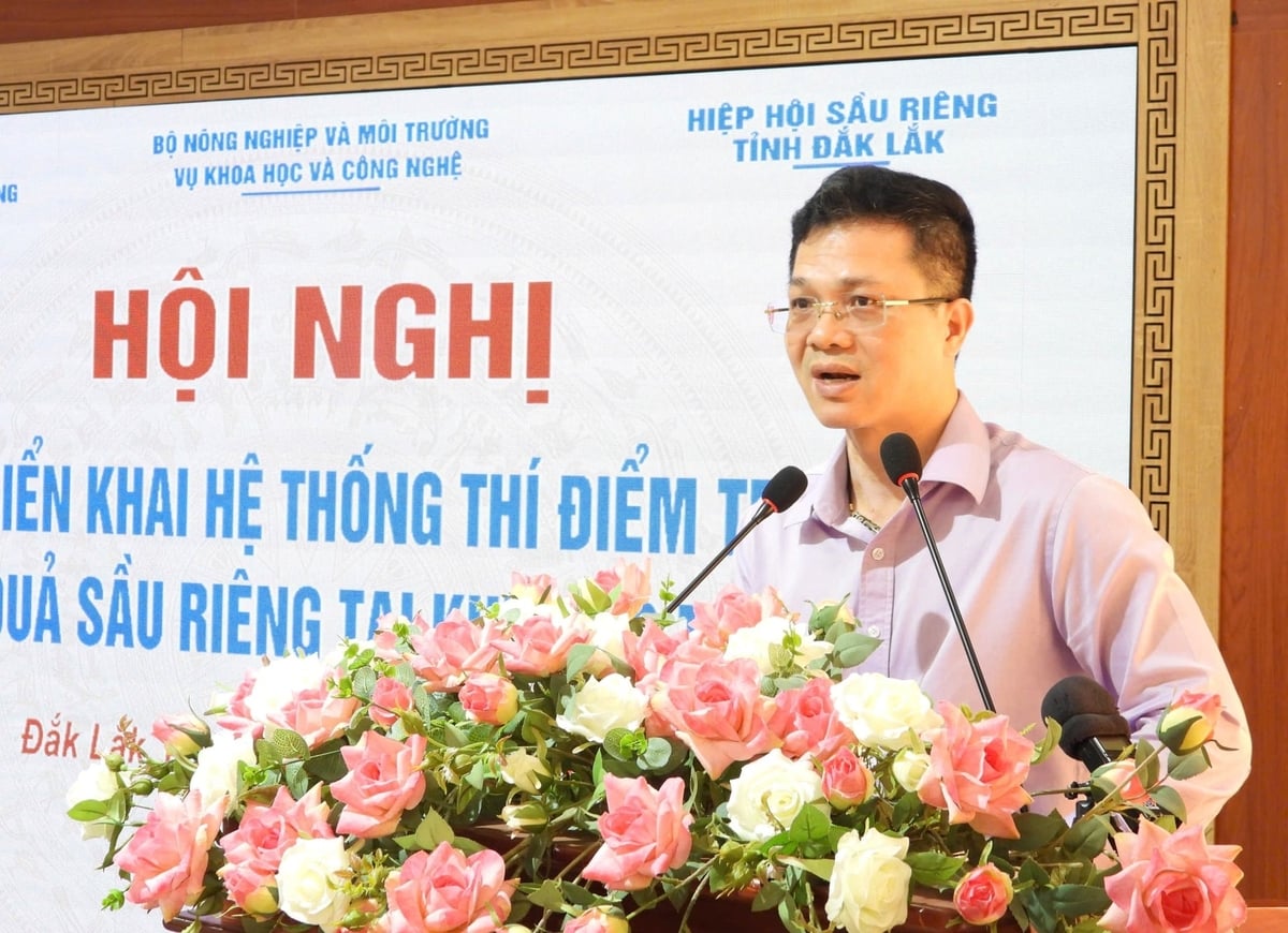 Ông Nguyễn Văn Long - Vụ trưởng Vụ Khoa học và Công nghệ phát biểu tại hội nghị. Ảnh: Tuấn Trần.