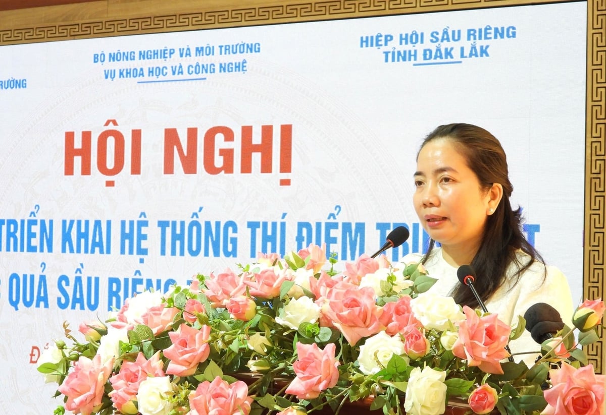Phó Giám đốc Sở NN-MT tỉnh Đắk Lắk Đặng Thị Thủy phát biểu khai mạc. Ảnh: Tuấn Trần.