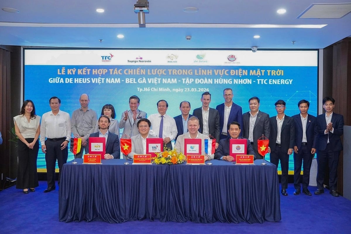 De Heus Viet Nam, TTC Energy, Bel Ga Viet Nam, and Hung Nhon Group have officially signed a strategic cooperation agreement in the field of solar power. Photo: De Heus.