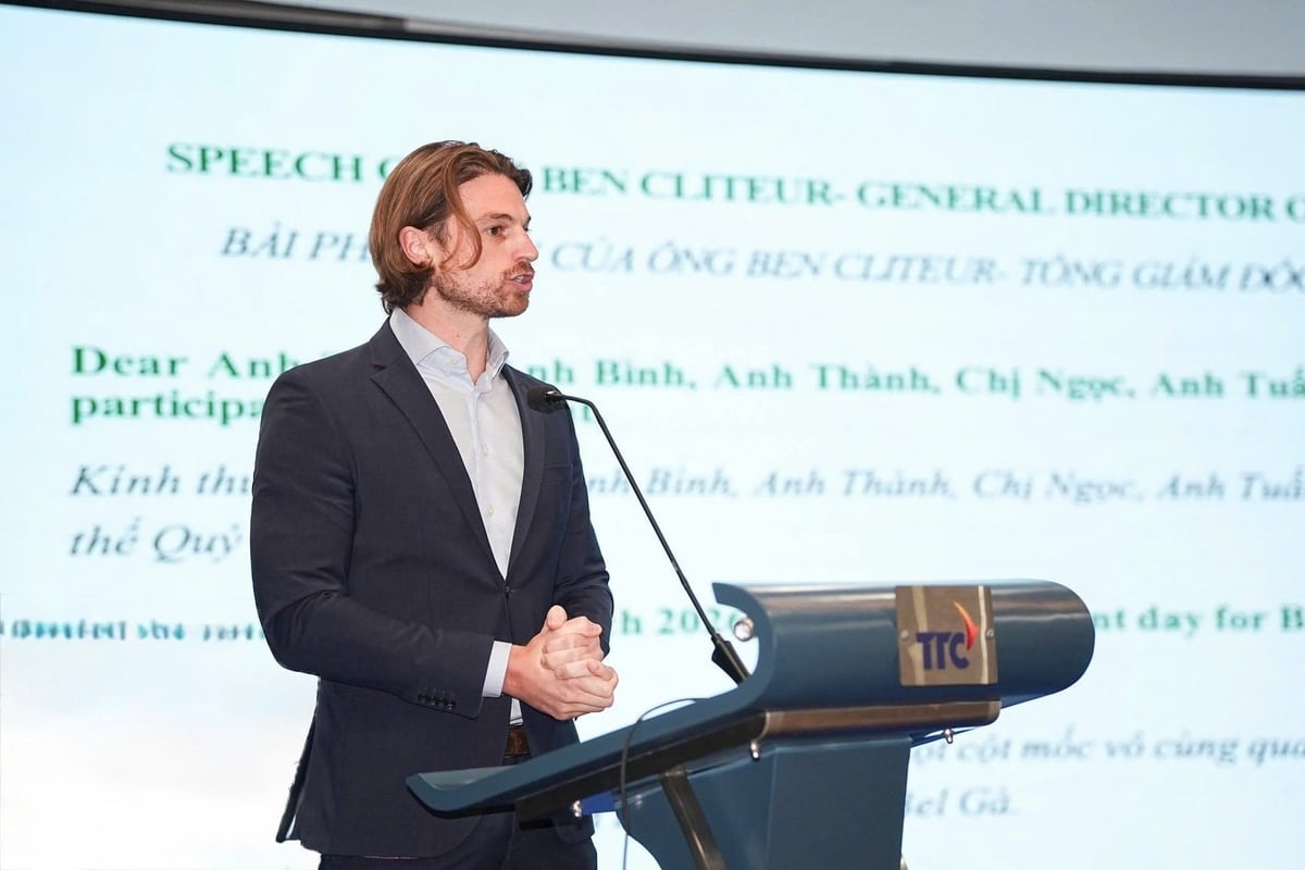 Mr. Ben Cliteur, General Director of Bel Ga Viet Nam and Myanmar, speaks at the signing ceremony. Photo: De Heus.