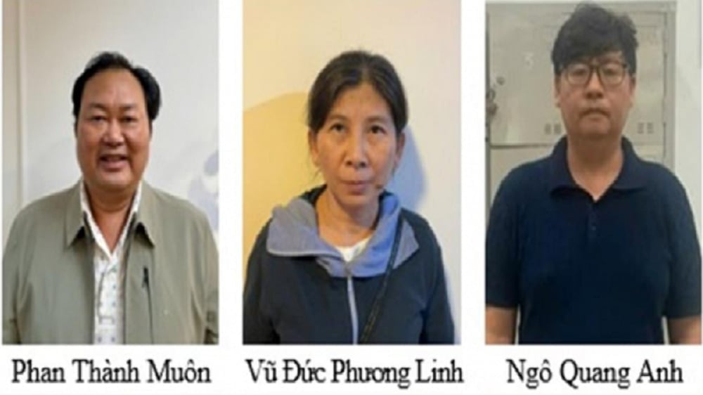 Một số bị can trong vụ án. Ảnh: Báo Công an nhân dân.