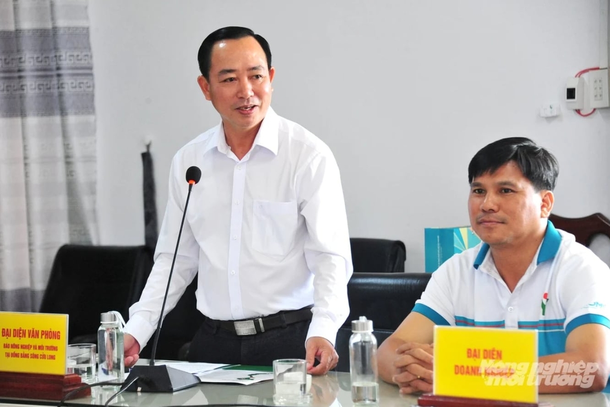 Mr. Nguyen Ngoc Thang, Head of the Mekong Delta Office of VAN News, said the cooperation between the two sides is being translated into concrete actions and visible results. Photo: Le Hoang Vu.