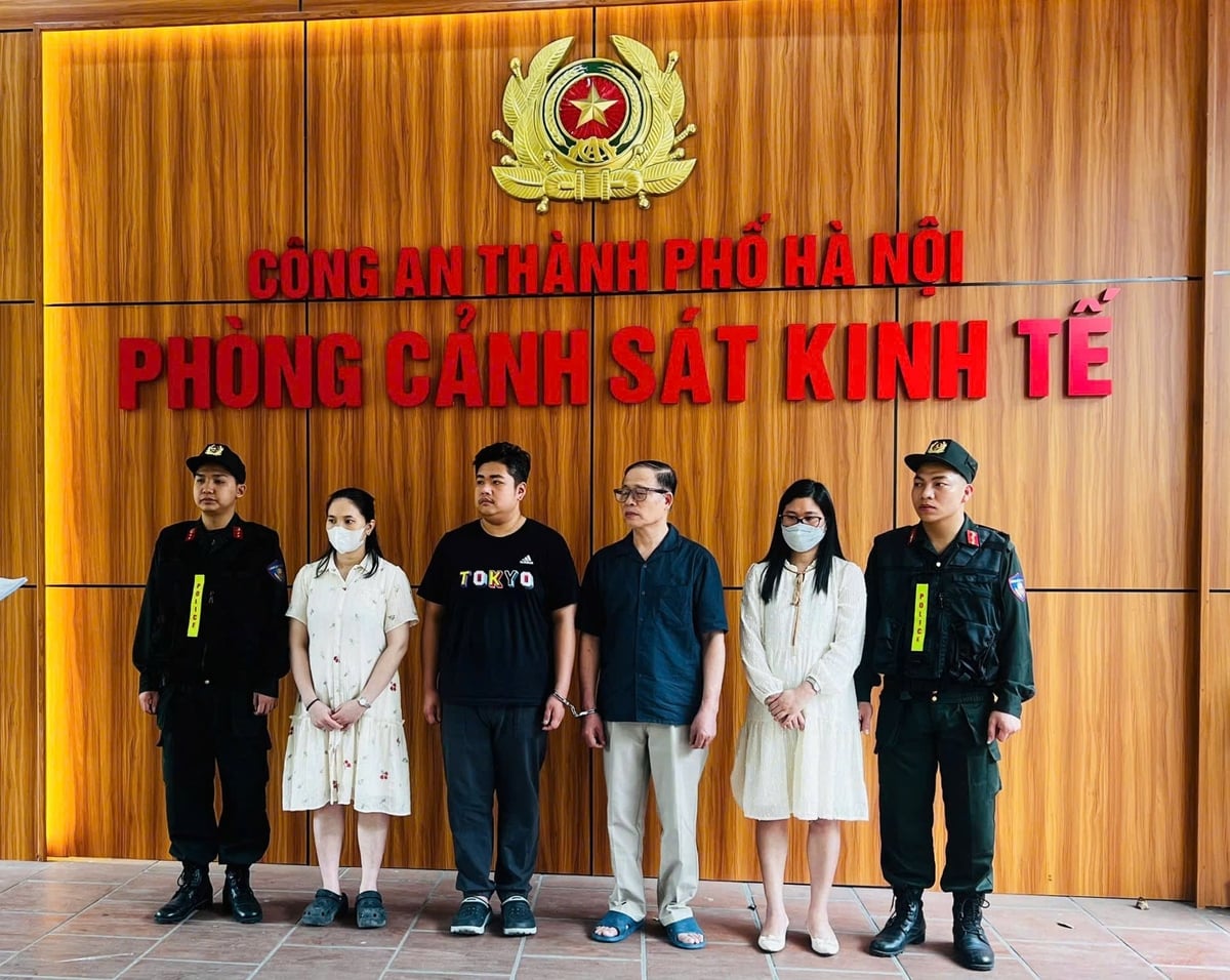 Các đối tượng trong vụ án. Ảnh: Công an TP Hà Nội.