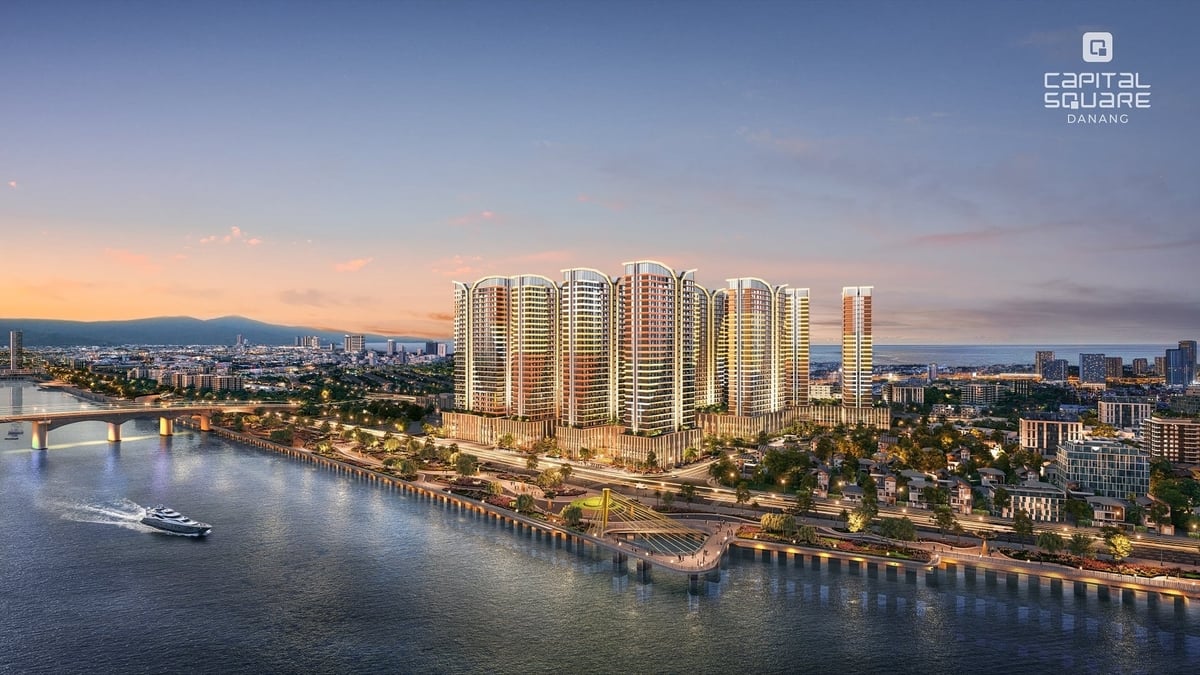 Capital Square có hệ thống chiếu sáng nghệ thuật, tạo thêm hiệu ứng ánh sáng trên mặt sông Hàn. Ảnh: CĐT.