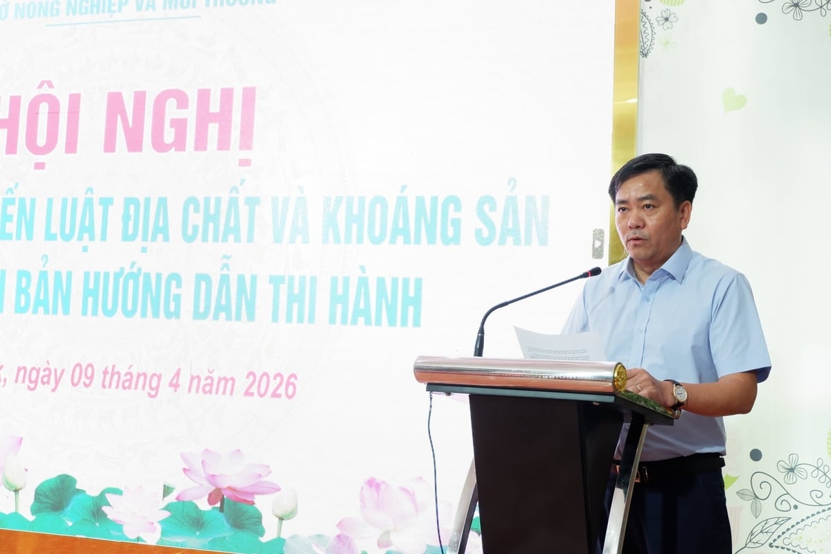 Đồng chí Nguyễn Minh Huấn, Tỉnh ủy viên, Giám đốc Sở Nông nghiệp và Môi trường tỉnh Đắk Lắk phát biểu khai mạc Hội nghị. Ảnh: Sở NN-MT Đắk Lắk.