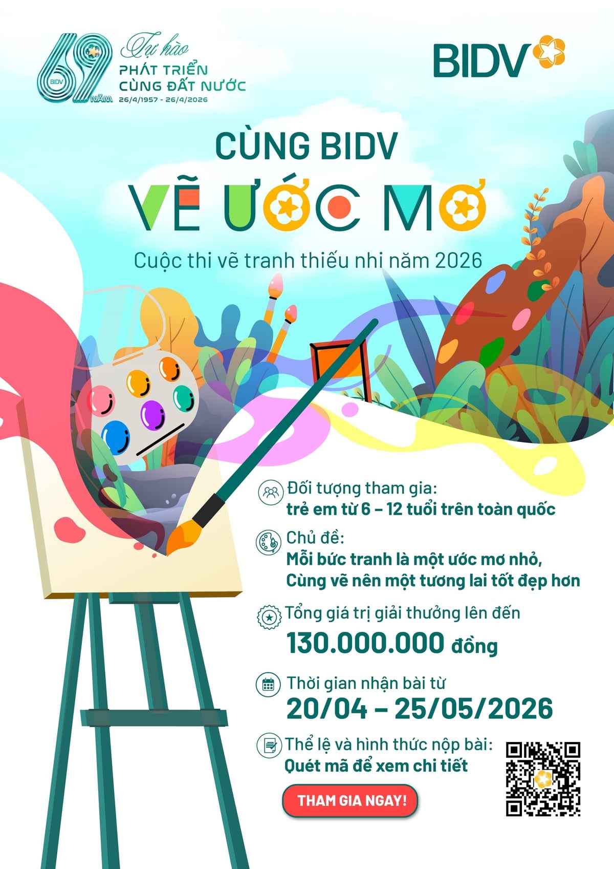 Thông tin chi tiết về cuộc thi vẽ tranh. Ảnh: BIDV.