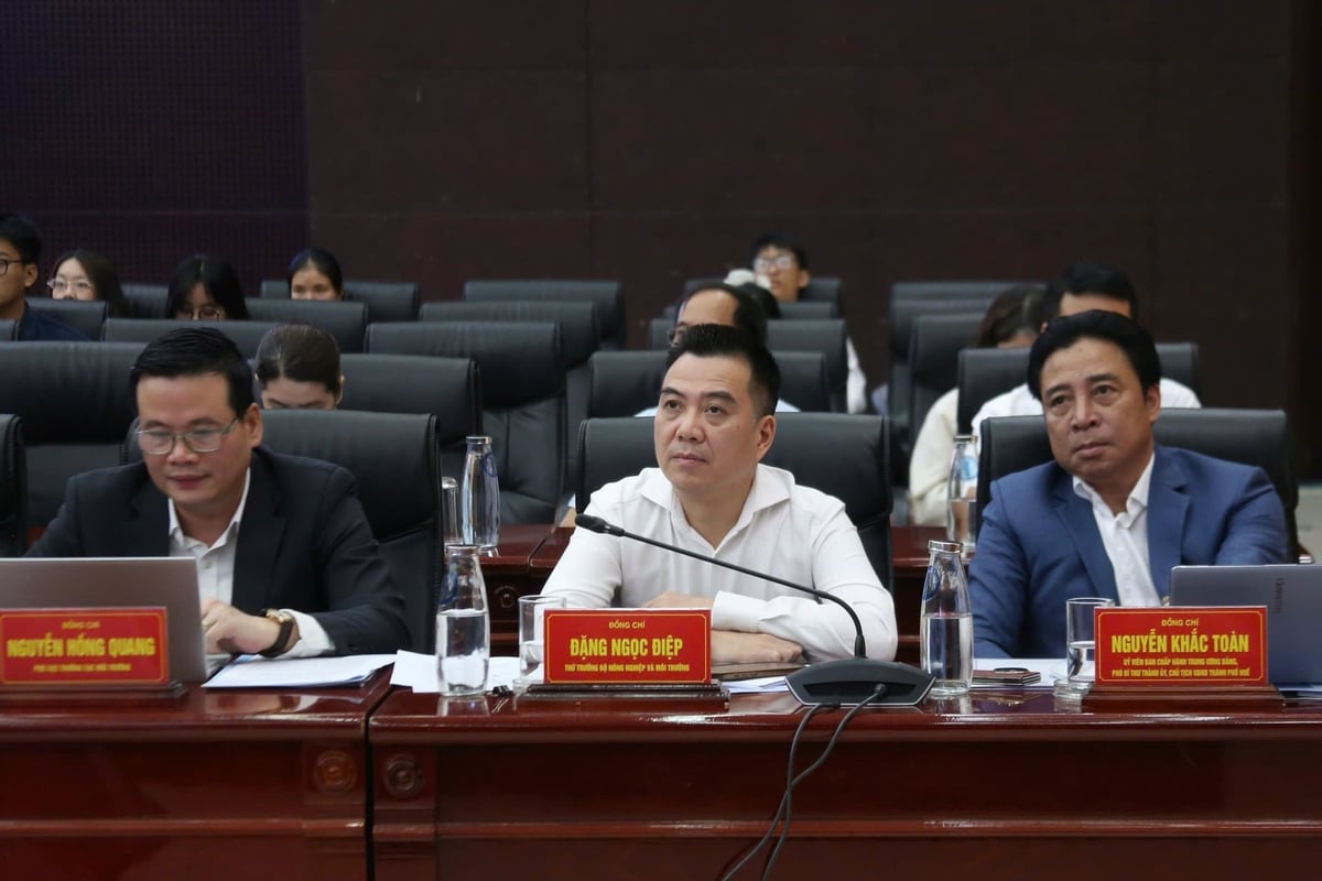 Thứ trưởng Bộ NN-MT Đặng Ngọc Điệp tham dự Hội thảo chuyển đổi xanh tại Đà Nẵng. Ảnh: L.A.