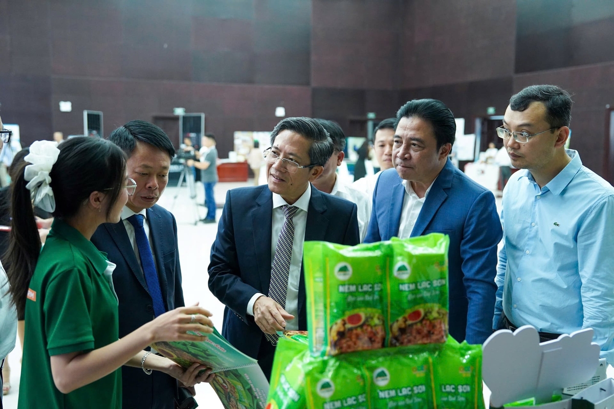 Các đại biểu tham quan, lắng nghe thuyết trình về hệ sinh thái xanh tại hội thảo. Ảnh: L.A.