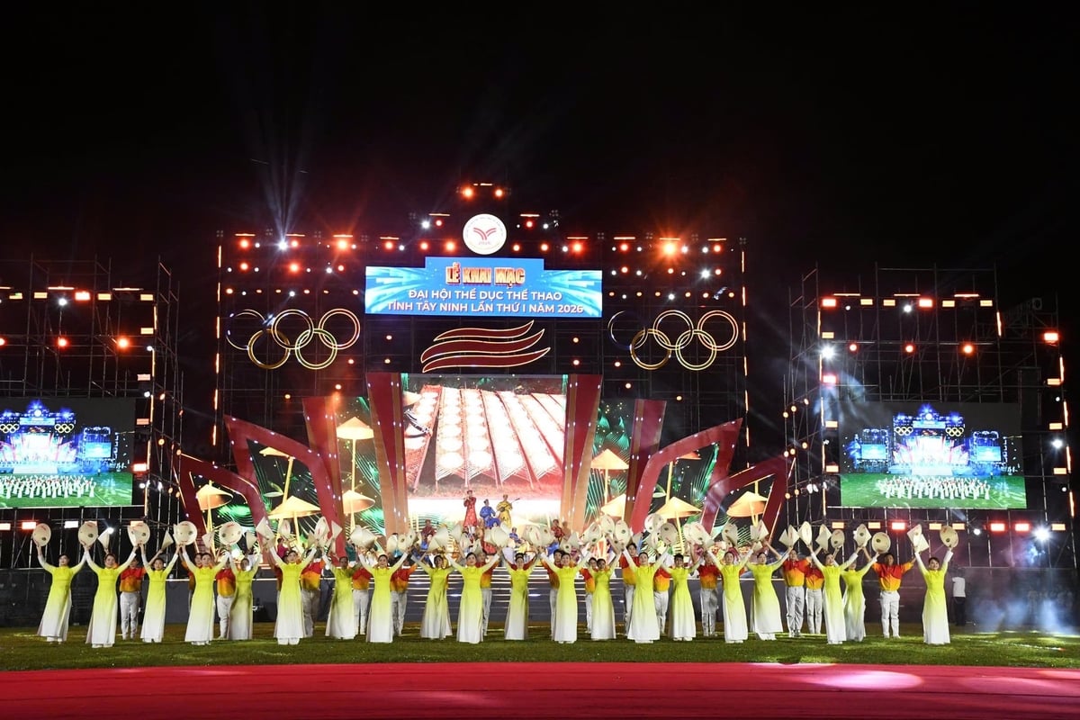 Đại hội Thể dục Thể thao tỉnh Tây Ninh lần thứ I năm 2026 được chuẩn bị công phu, chuyên nghiệp, gây ấn tượng sâu sắc ngay từ những phút đầu. Ảnh: T.T.