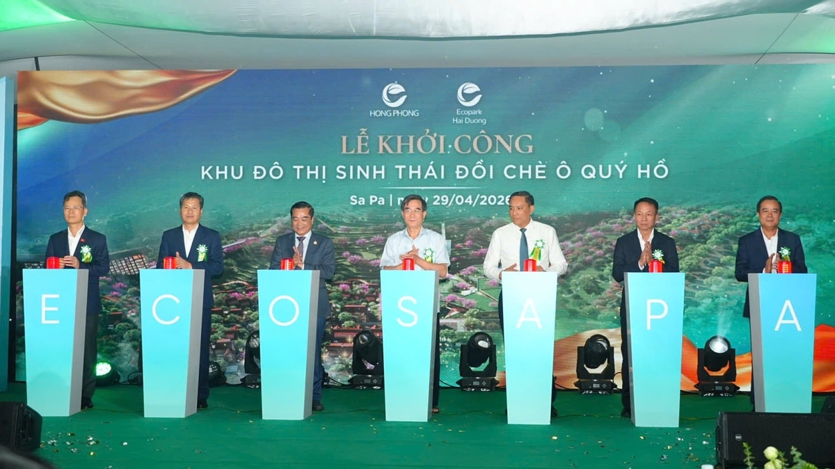 Khu đô thị sinh thái Đồi chè Ô Quý Hồ EcoSapa chính thức khởi công tạo điểm nhấn phát triển du lịch xanh bền vững tại Sa Pa, Lào Cai. Ảnh: Bích Hợp.