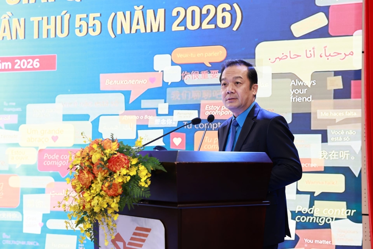 Thứ trưởng Thứ trưởng Bộ Khoa học và Công nghệ Phạm Đức Long - Trưởng Ban Tổ chức Cuộc thi phát biểu tại sự kiện. Ảnh: VNP.