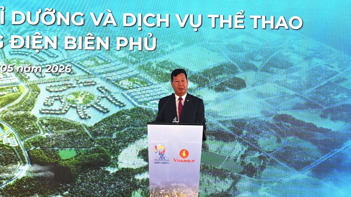 Ông Lê Khắc Hiệp, Phó Chủ tịch Tập đoàn Vingroup, phát biểu tại lễ động thổ dự án. Ảnh: An Nhiên.