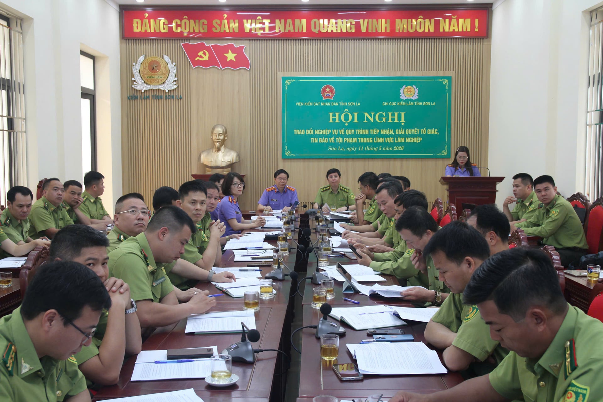 Hội nghị góp phần làm rõ việc phân định giữa xử lý vi phạm hành chính và xử lý hình sự trong lĩnh vực lâm nghiệp. Ảnh: Nguyễn Nga.
