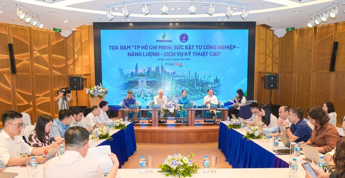 Tọa đàm 'TP. Hồ Chí Minh: Sức bật từ Công nghiệp - Năng lượng - Dịch vụ kỹ thuật cao' diễn ra sáng 14/5, tại Hà Nội. Ảnh: Petrotimes.