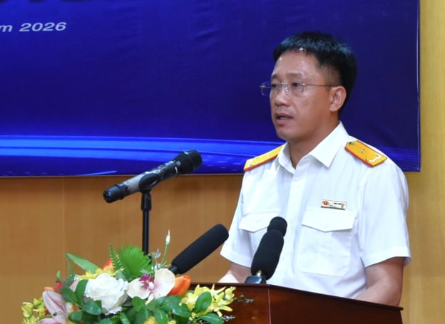 Ông Mai Sơn, Phó Cục trưởng Cục Thuế chia sẻ tại họp báo chuyên đề. Ảnh: MOF.