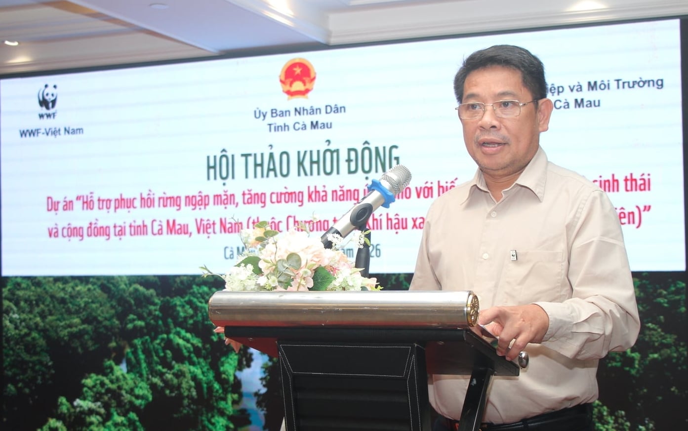 Ông Văn Ngọc Thịnh, Tổng Giám đốc WWF-Việt Nam phát biểu tại Hội thảo. Ảnh: Trọng Linh.