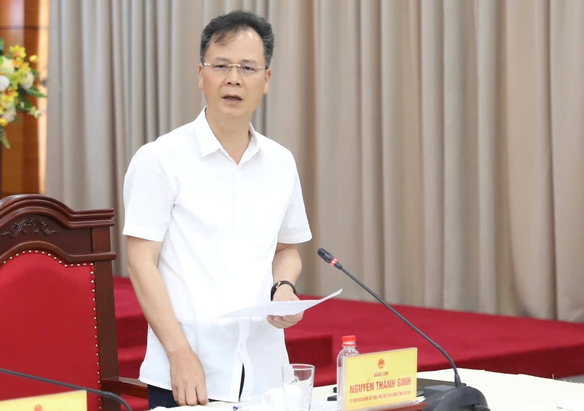 Ông Nguyễn Thành Sinh, Phó Chủ tịch UBND tỉnh Lào Cai phát biểu tại hội nghị. Ảnh: Nguyễn Hải.