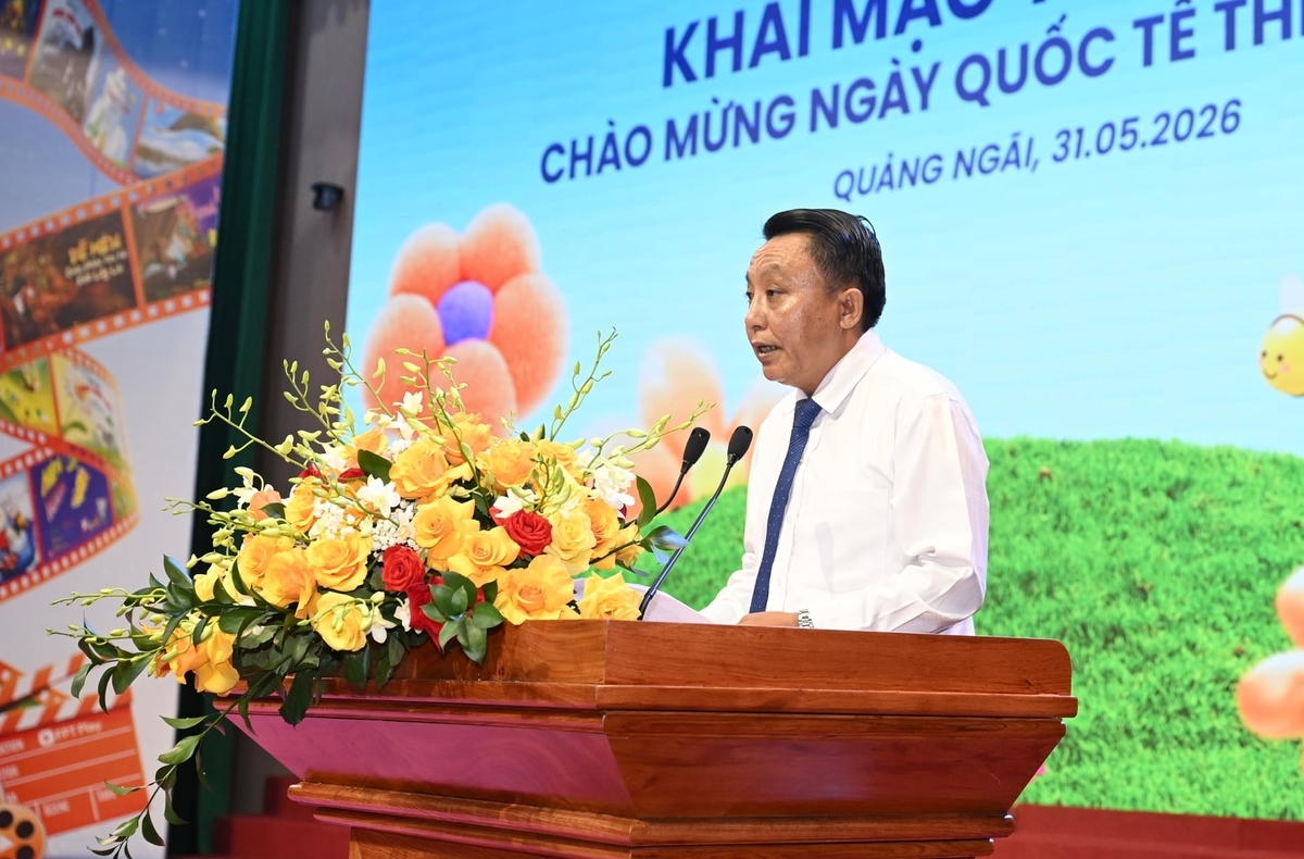 Ông Phan Văn Hoàng, Phó Giám đốc Sở Văn hóa, Thể thao và Du lịch tỉnh Quảng Ngãi cho biết: Với mục tiêu thu góp phần thu hẹp khoảng cách hưởng thụ văn hóa, Tuần phim dành sự quan tâm tới các em thiếu nhi vùng sâu, vùng xa, vùng đồng bào dân tộc thiểu số, miền núi, hải đảo và khu vực còn nhiều khó khăn. Ảnh: Bộ VHTT&DL.