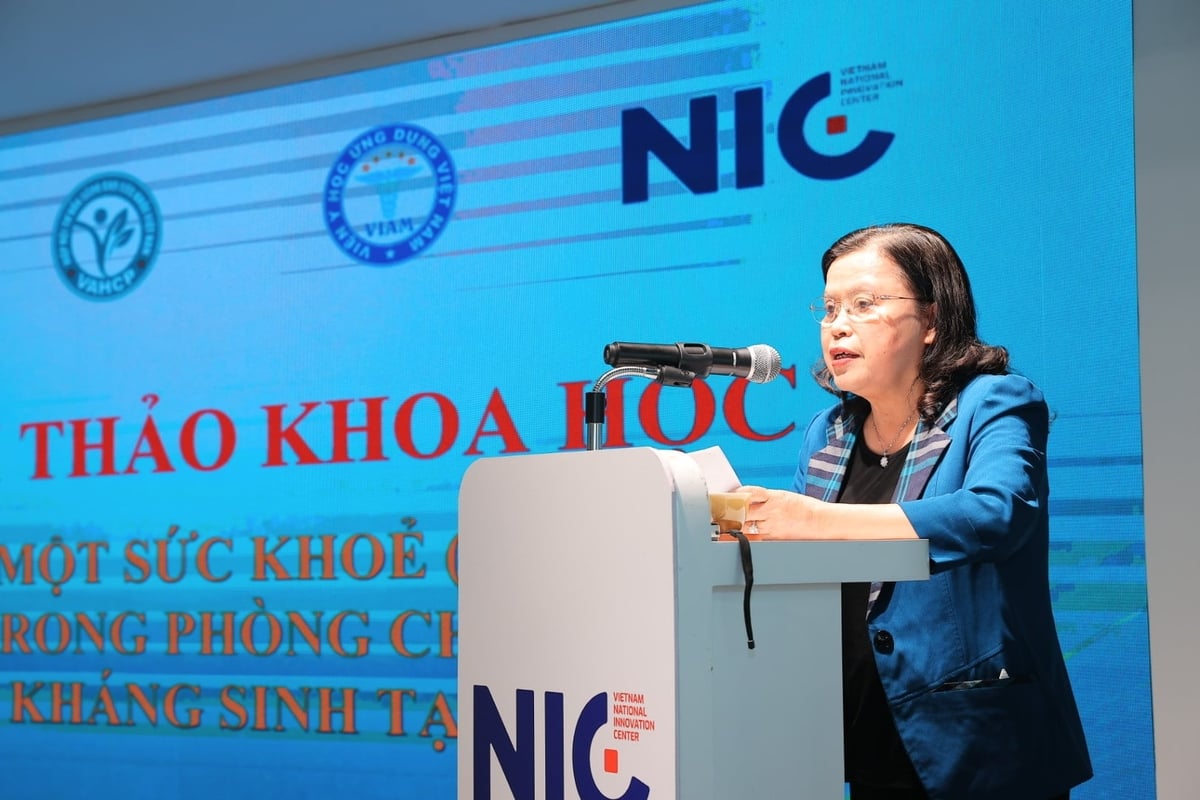 Assoc. Prof. Dr. Nguyen Thi Xuyen, President of the Vietnam Medical Association, former Deputy Minister of Health, speaks at the Workshop. Photo: Hong Ngoc.