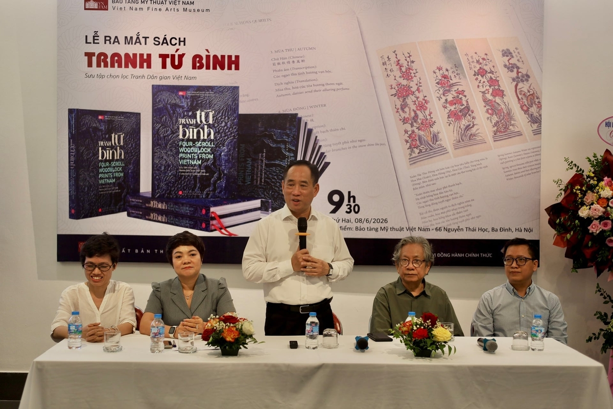 Ông Nguyễn Anh Minh, Giám đốc Bảo tàng Mỹ thuật Hà Nội tại buổi lễ. Ảnh: Thanh Ngọc.