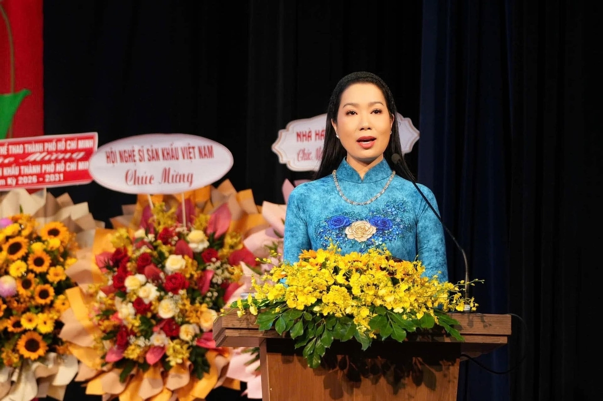 Cựu á hậu Trịnh Kim Chi vừa được bầu làm Chủ tịch Hội Sân khấu TP.HCM. Ảnh: Thanh Hiệp.
