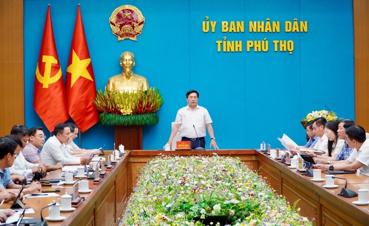 Chủ tịch UBND tỉnh Trần Duy Đông phát biểu chỉ đạo tại hội nghị. Ảnh: Khánh Trang.