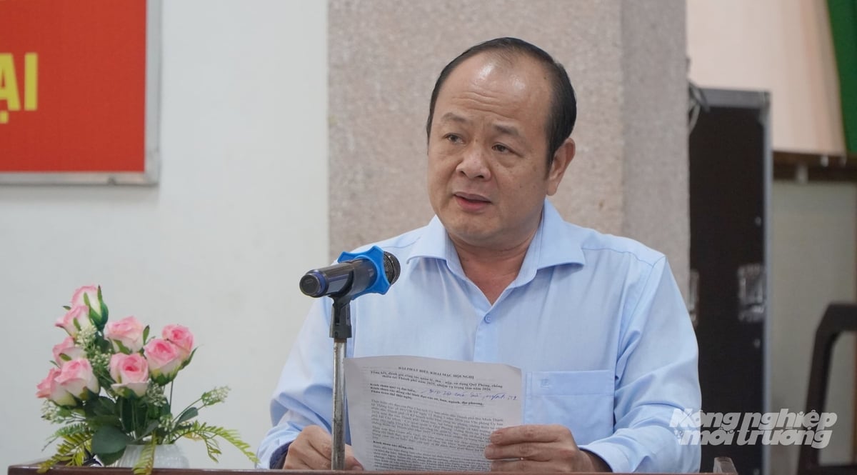 Ông Nguyễn Minh Chánh nhấn mạnh Quỹ Phòng, chống thiên tai là nguồn lực quan trọng giúp thành phố chủ động phòng ngừa, ứng phó và khắc phục hậu quả thiên tai. Ảnh: Lê Bình.