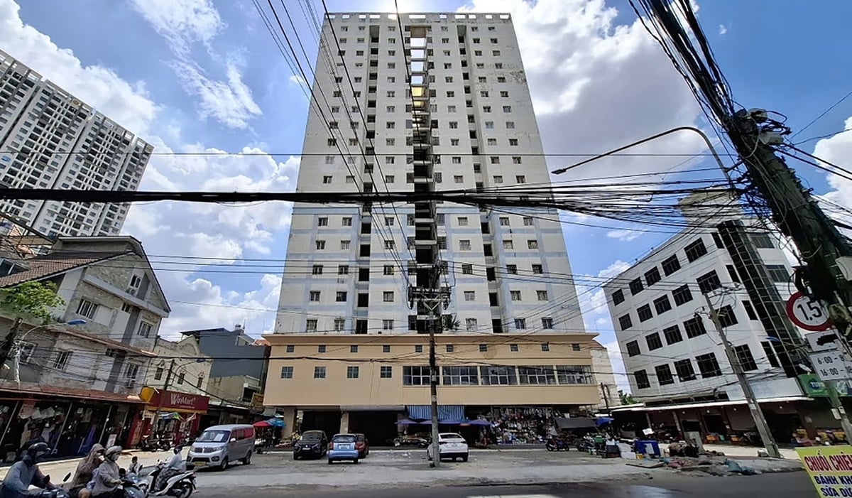Một góc dự án Chung cư An Bình, phường Dĩ An, TP.HCM do Doanh nghiệp tư nhân Dịch vụ và Thương mại Hải Long làm chủ đầu tư. Ảnh: Sở NN&MT TP.HCM.