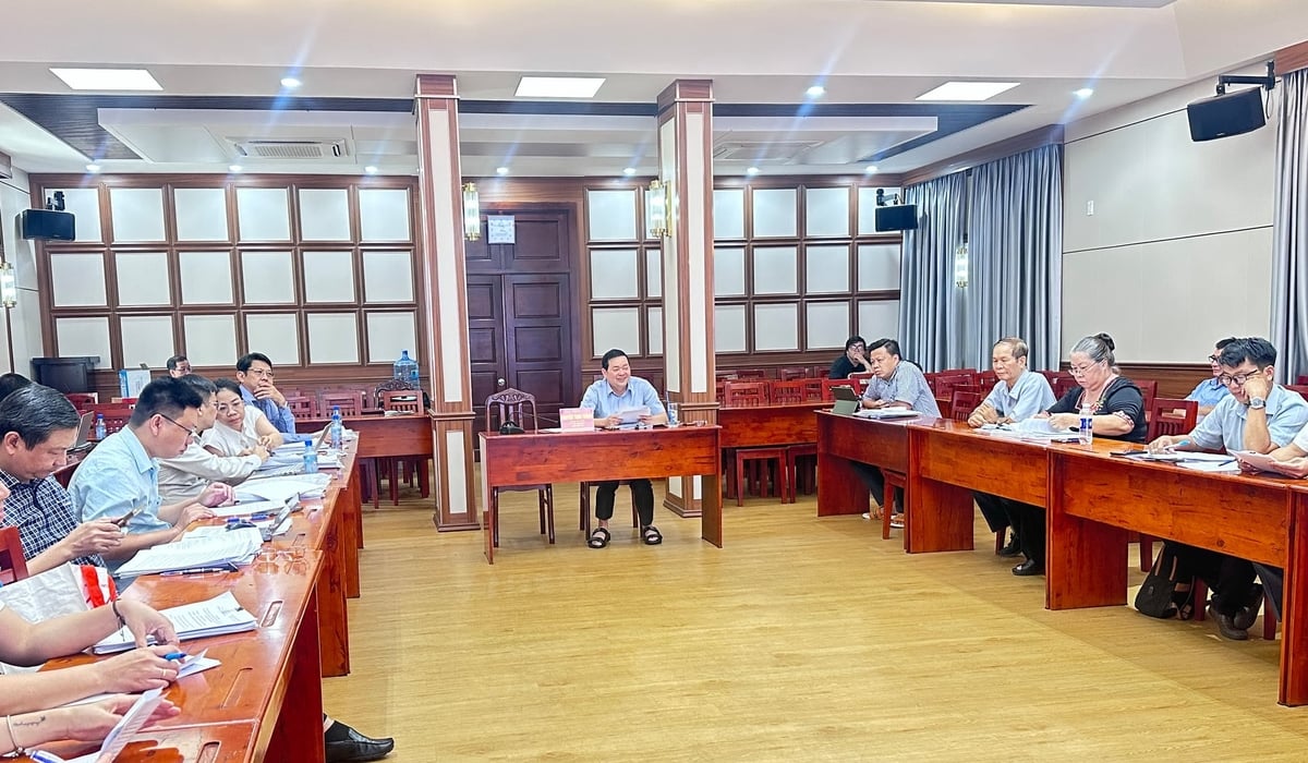 Ông Nguyễn Toàn Thắng - Giám đốc Sở Nông nghiệp và Môi trường TP.HCM, Tổ trưởng Tổ Công tác 1645 chủ trì buổi làm việc với chủ đầu tư dự án nhà ở thương mại về gỡ vướng để cấp sổ hồng cho người mua nhà. Ảnh: Tường Tú.