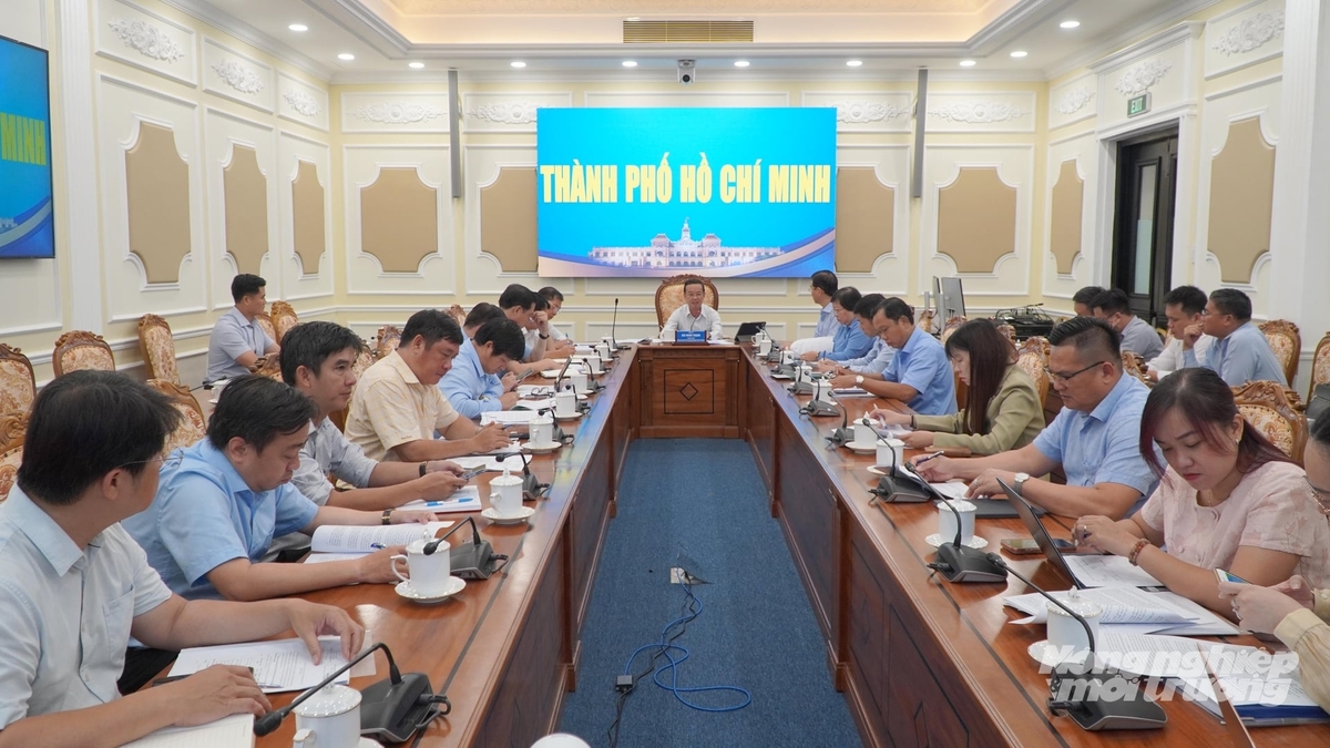 Lãnh đạo UBND TP.HCM cùng các sở, ngành thảo luận các giải pháp xử lý bãi chôn lấp đã đóng cửa. Ảnh: Lê Bình.