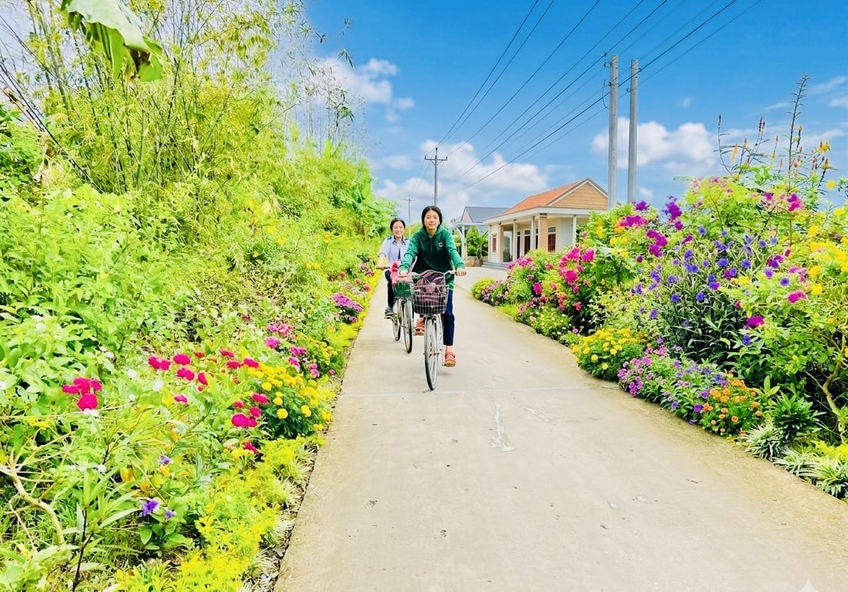 Tuyến đường nông thôn mới tại ấp Trung Hưng 1A, xã Châu Thới, tỉnh Cà Mau. Ảnh: Trọng Linh.