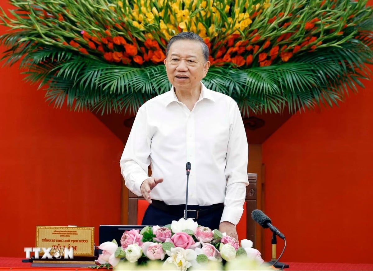 Tổng B&iacute; thư, Chủ tịch nước T&ocirc; L&acirc;m ph&aacute;t biểu. Ảnh: TTXVN.