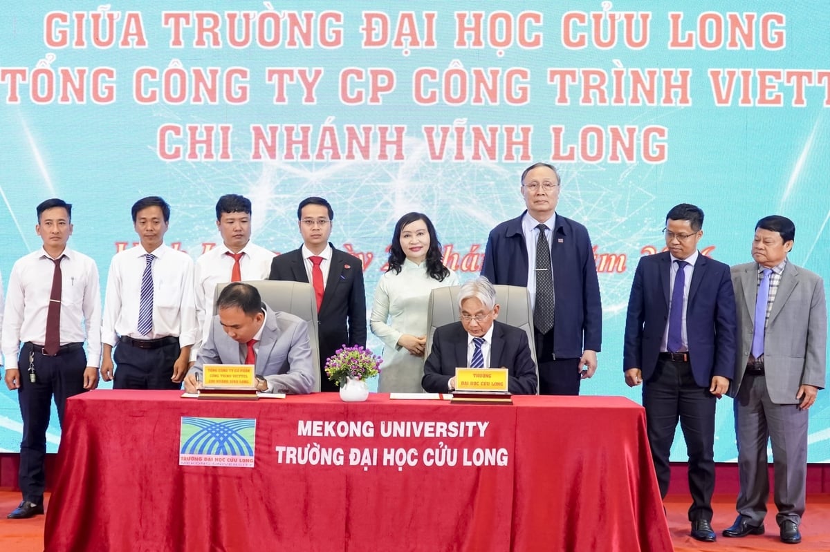 Lễ ký kết diễn ra chiều 25/6 tại Trường Đại học Cửu Long. Ảnh: V.D.