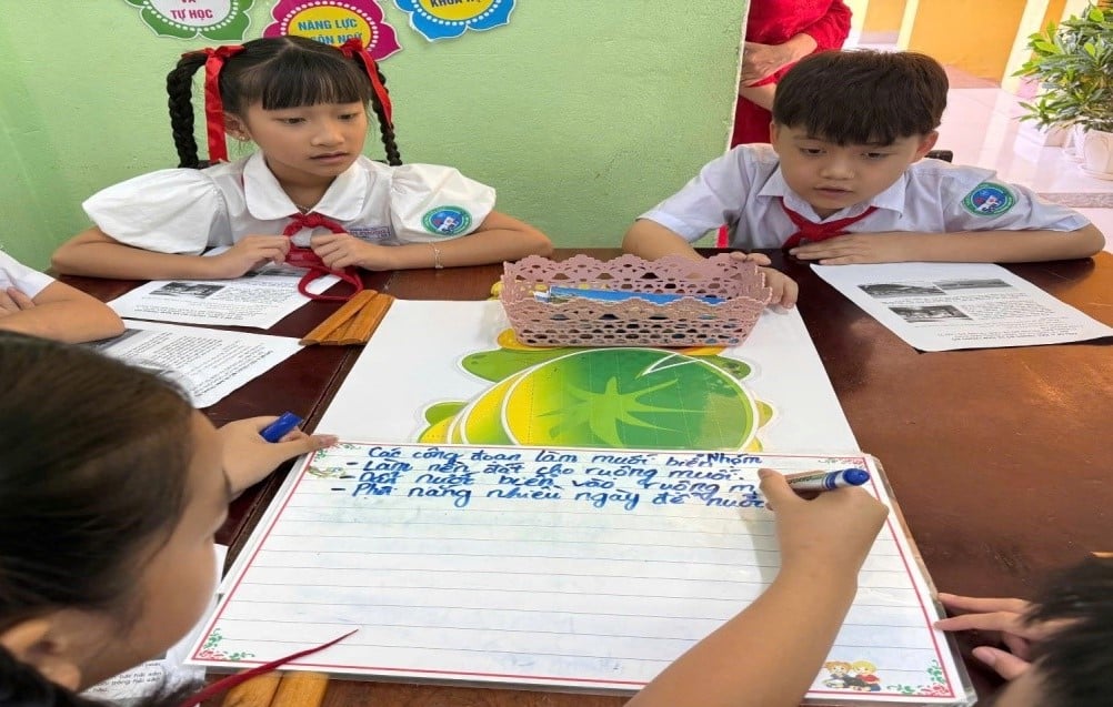 Những kiến thức về biển, đại dương được tích hợp vào nhiều môn học, giúp học sinh tiếp cận kiến thức theo hướng trực quan và gắn với thực tiễn. Ảnh: S.P.