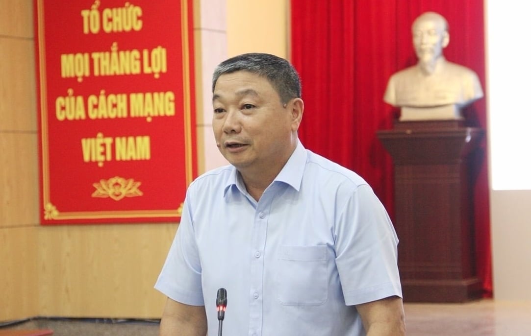 Cục trưởng Cục Địa chất và Khoáng sản Việt Nam Trần Bình Trọng đánh giá, các nhiệm vụ 6 tháng đầu năm đã đạt kết quả tích cực. Ảnh: Mai Đan.
