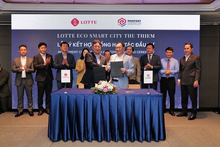 Lotte và Phát Đạt chính thức hợp tác đầu tư dự án Lotte Eco Smart City Thu Thiem. Ảnh: Phát Đạt.
